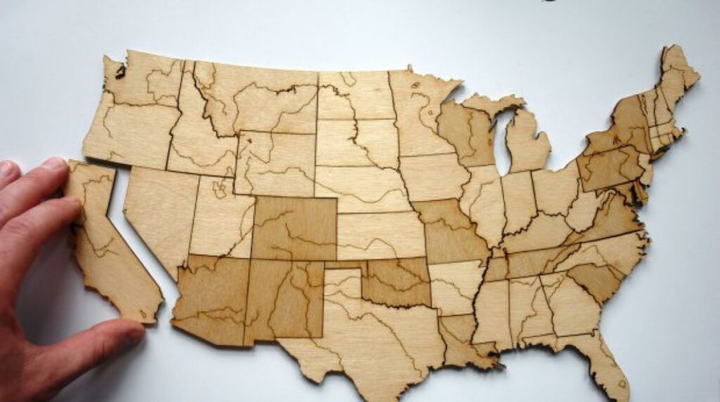 Laser Cut Map – San Diego Fine Woodworkers